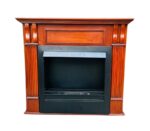 Classic Oak Gas Fireplace. A timeless wooden texture fireplace design crafted with oak look, perfect for traditional settings. For Order Call: 03024040006