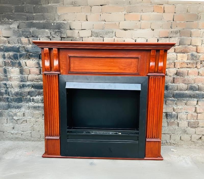 2 Classic Oak Gas Fireplace. A timeless wooden texture fireplace design crafted with oak look, perfect for traditional settings. For Order Call: 03024040006