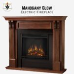 Mahogany Glow Electric Fireplace Pakistan with realistic flame effect and premium wood mantel.