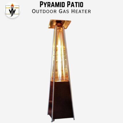 Pyramid Outdoor Patio Heater in silver gray and black for garden and terrace heating in Pakistan.
