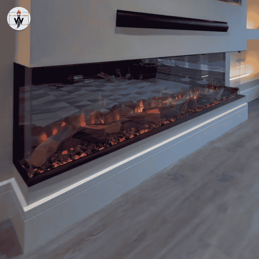 3 sided electric fireplace